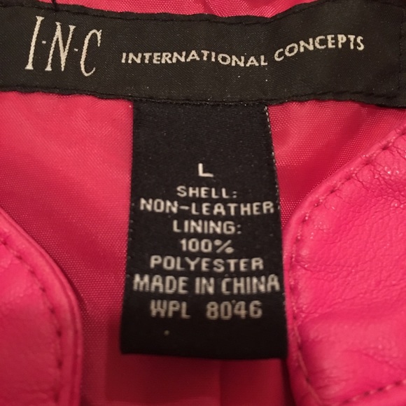 INC Pink Leather Like Jacket - Picture 8 of 8